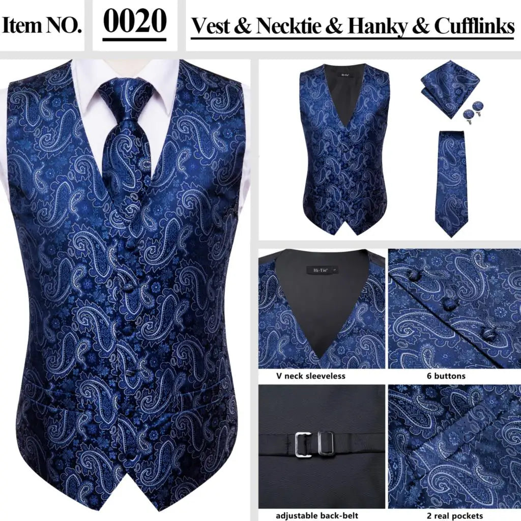 Men’s Silk Jacquard Suit Vest Set