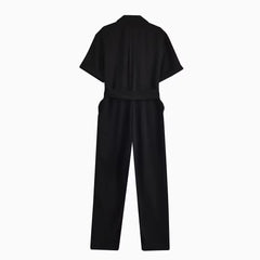 Black Collared Utility Jumpsuit