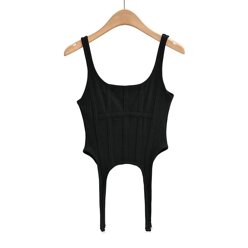 Summer Women Tube Top Corset For Girls Ribbed Sleeveless White Black Gray Blue Y2k Solid Basic Crop Tank Top Camis Fairy Grunge