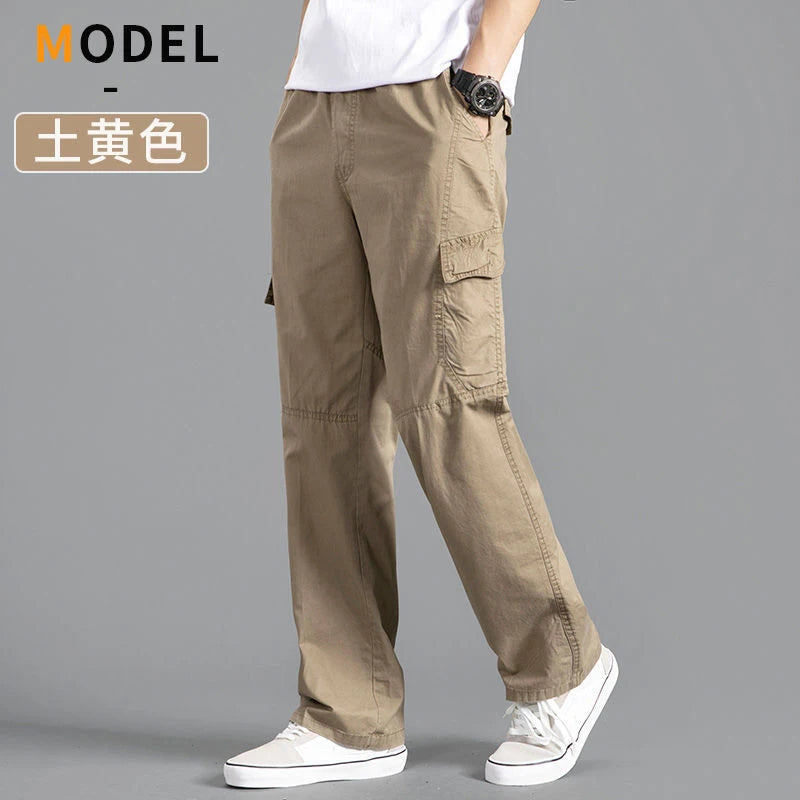 Loose Cotton Cargo Work Pants