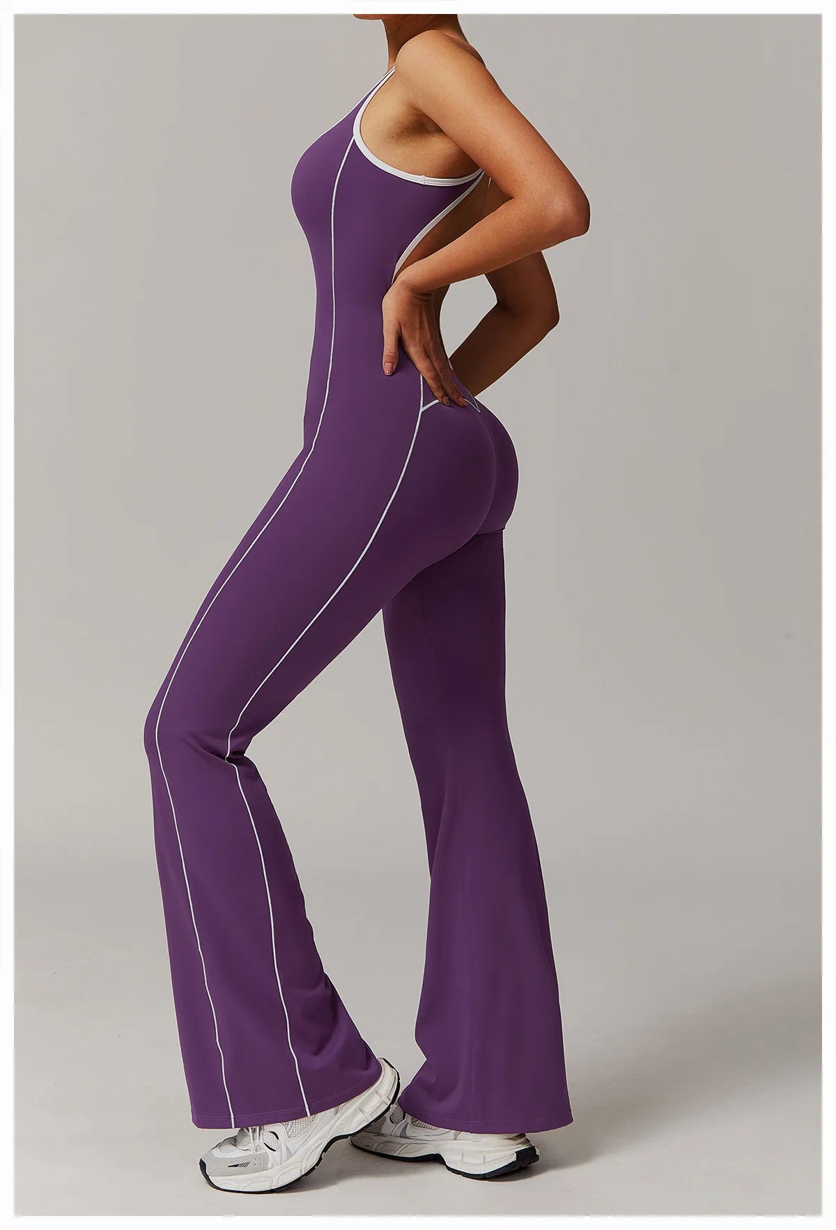 Sleek Back Hollow Bodysuit Jumpsuit