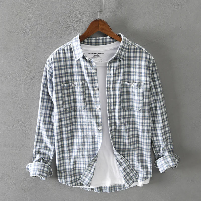 Retro Plaid Multi Pocket Shirt