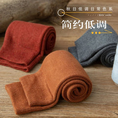 Solid Cotton Thigh High Socks
