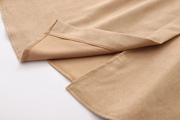 Irregular Pocket High Waist Midi
