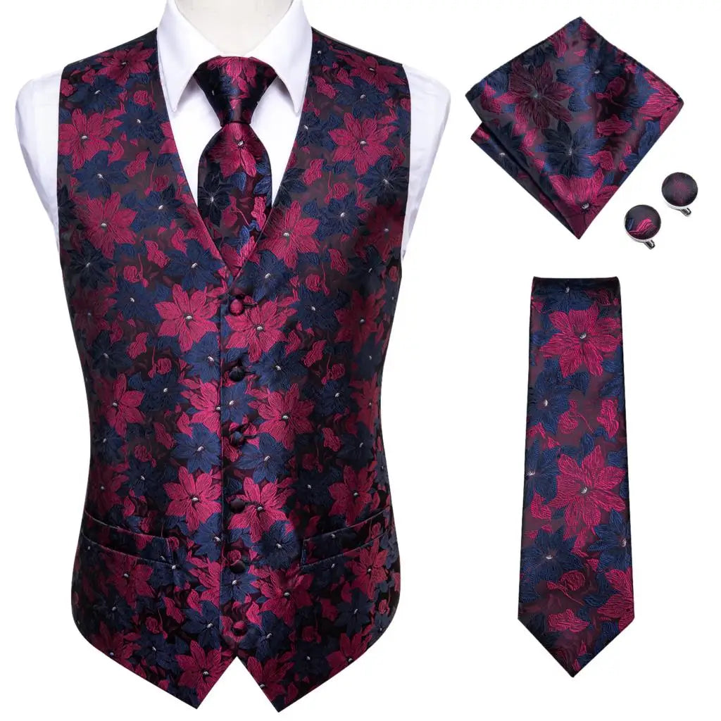 Men’s Silk Jacquard Suit Vest Set