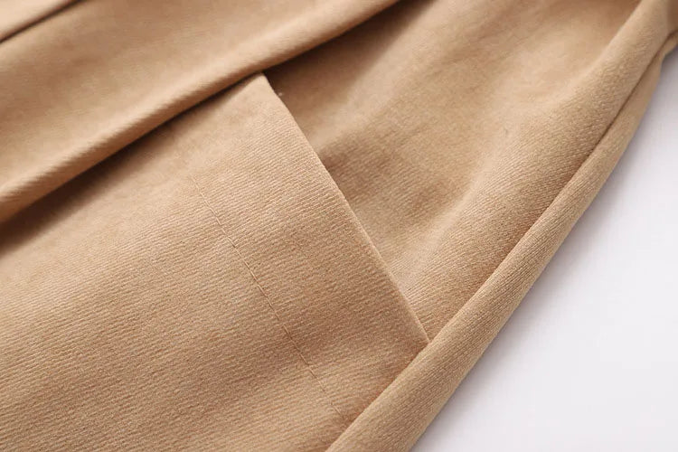 Irregular Pocket High Waist Midi