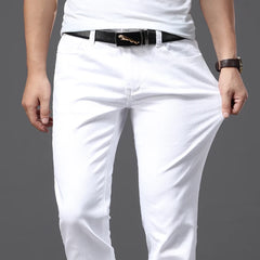 Slim Fit White Stretch Jeans