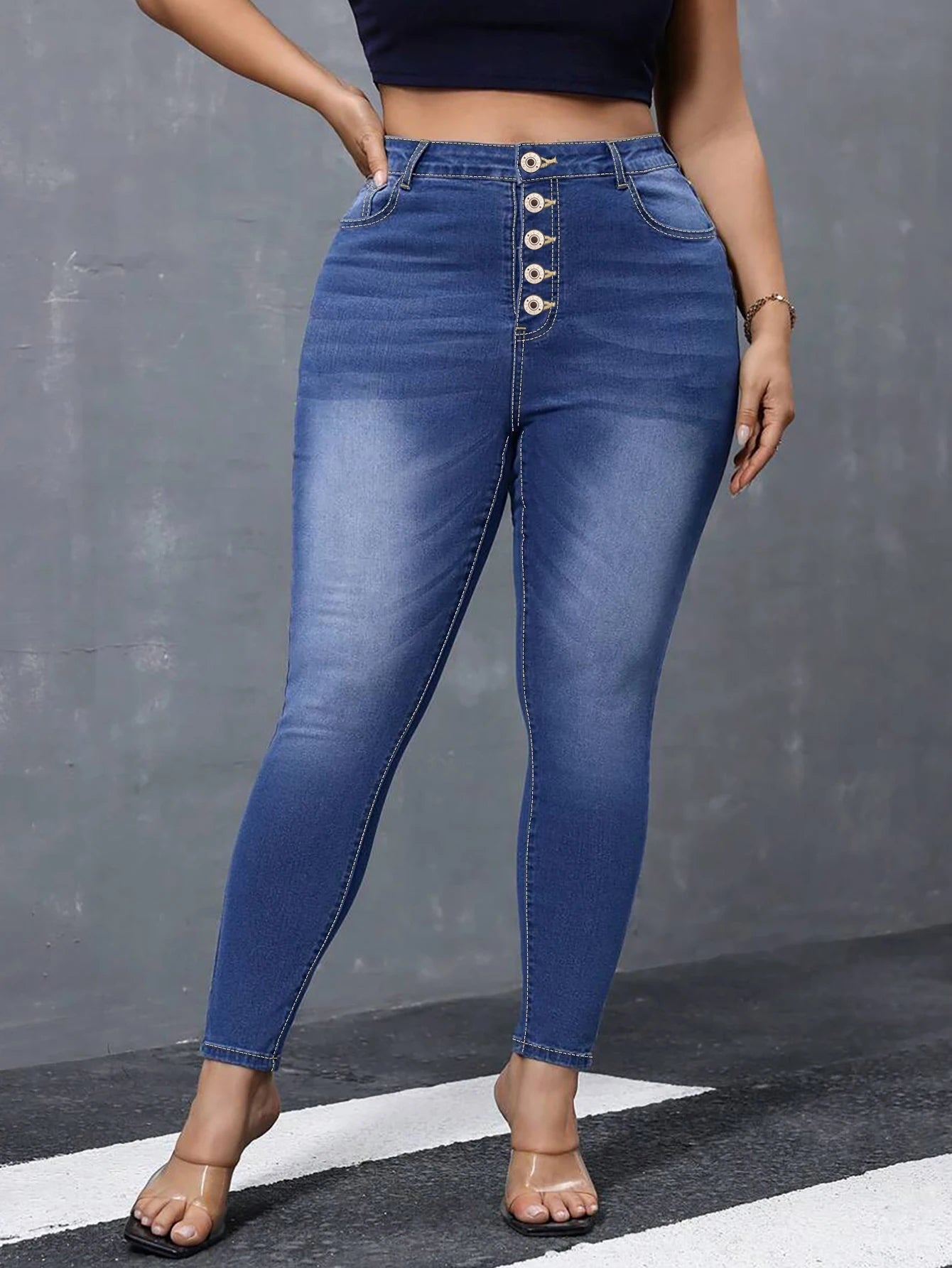 High Waist Skinny Denim Jeans