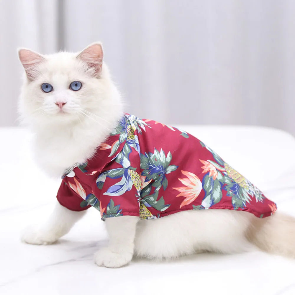 Hawaiian Print Breathable Dog Shirt