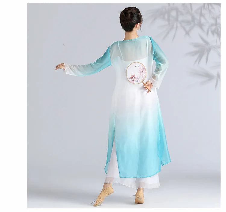 Classical Gradient Chiffon Dance Dress