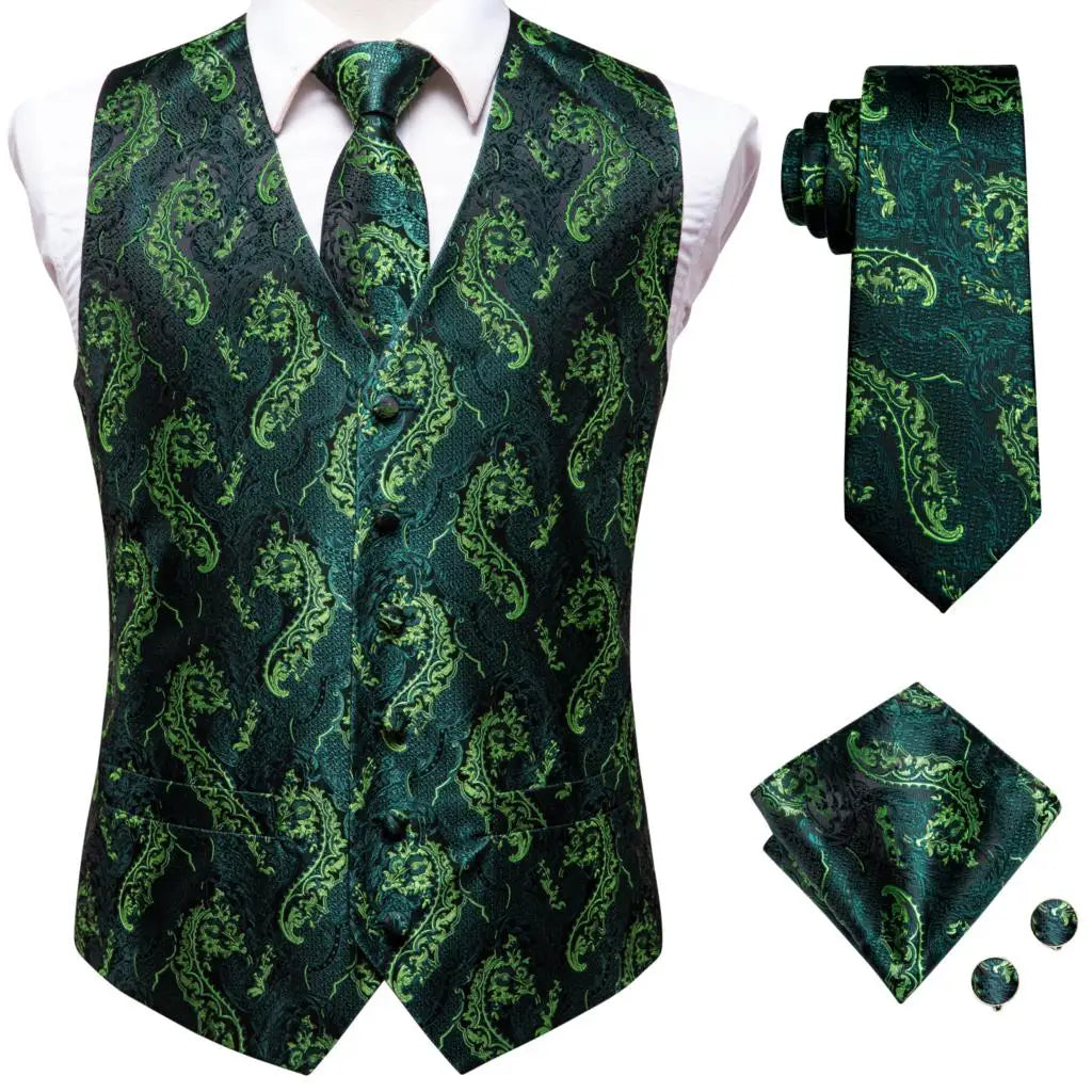 Men’s Silk Jacquard Suit Vest Set
