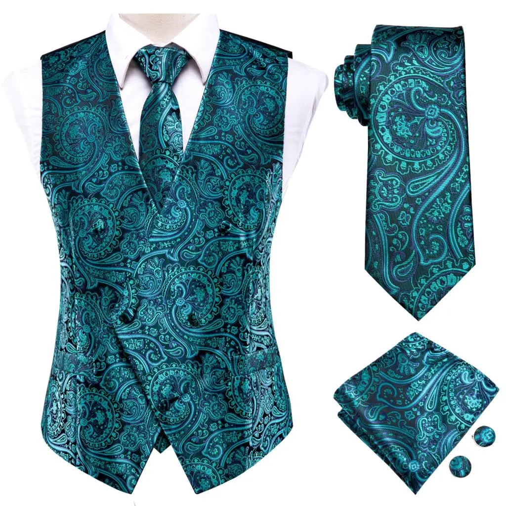 Men’s Silk Jacquard Suit Vest Set