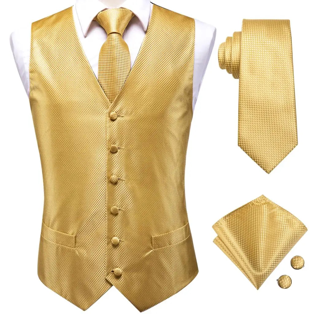 Men’s Silk Jacquard Suit Vest Set