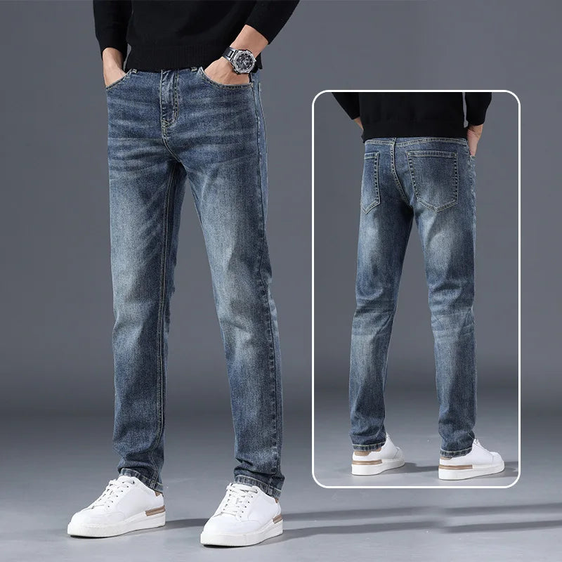 Men’s Stretch Denim Straight-Leg Jeans