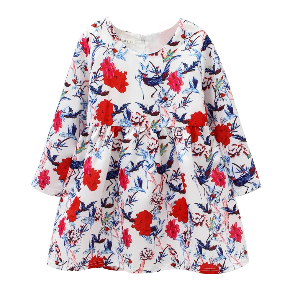 Printed Flower Casual Girls Dress