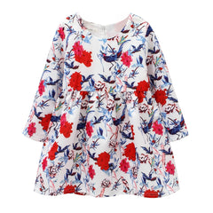 Printed Flower Casual Girls Dress