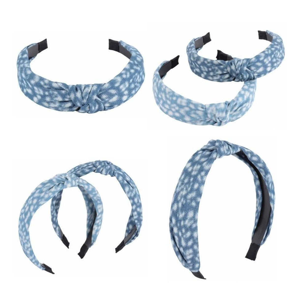 Tie Dye Blue Jean Knotted Headband