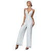 Elegant Backless Sequin Halter Jumpsuit