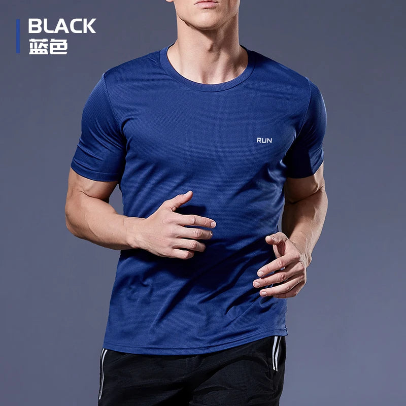 Men's Fitness Gym T Shirts 2020 Shirt Homme Running Men Designer Quick Dry T-Shirts Running Slim Fit Tops Tees Sport Muscle Tee