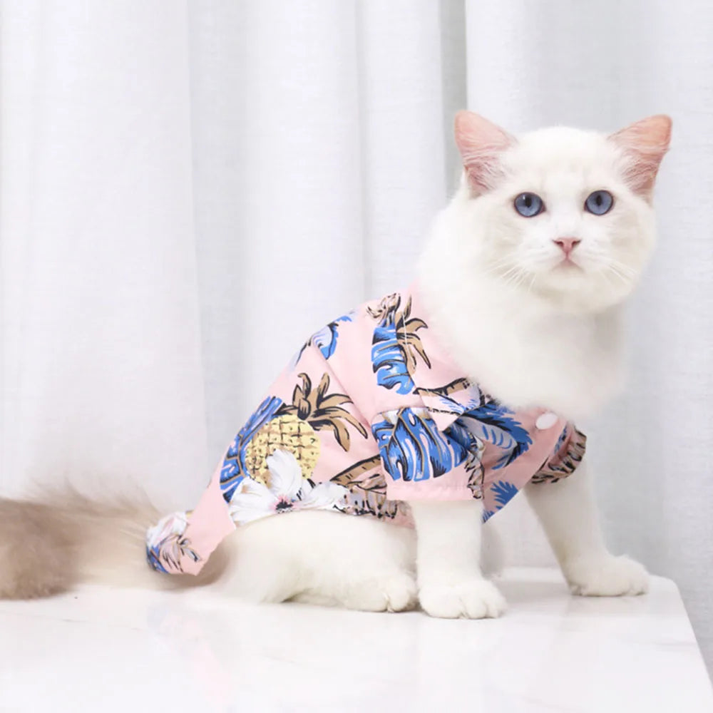 Hawaiian Print Breathable Dog Shirt