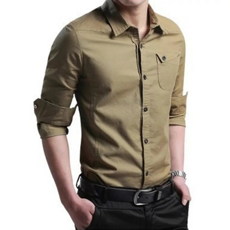 Smart Casual Cotton Shirt Men