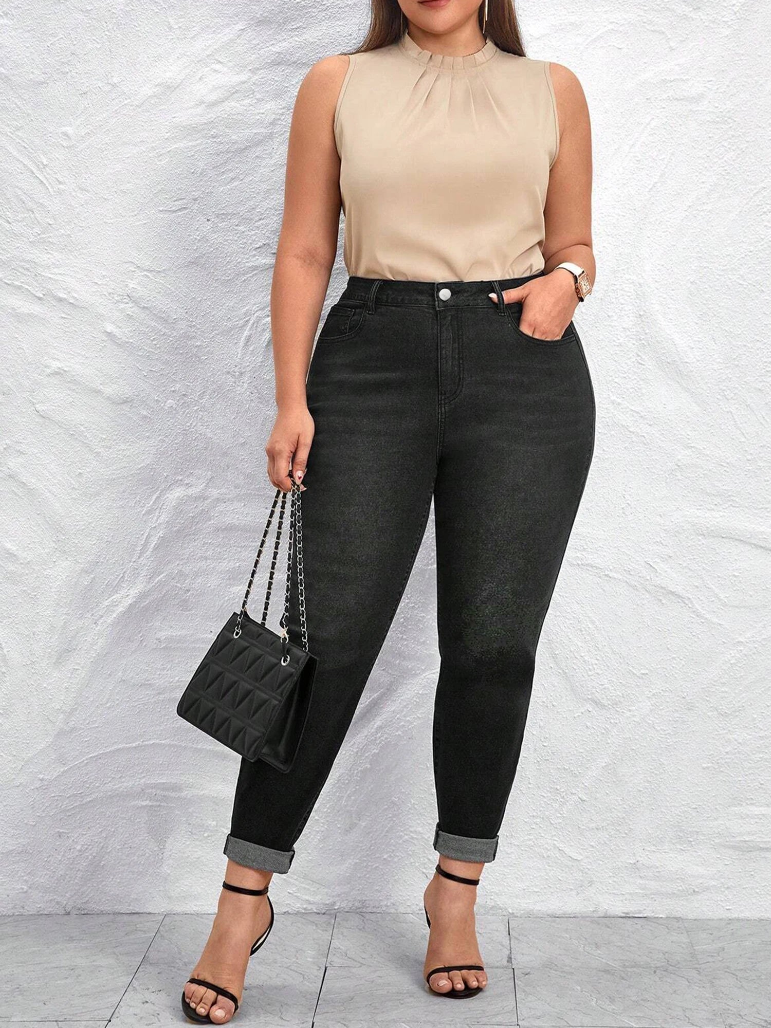 Women's Plus Size Summer Mid Waist Stretch Slim Fit Legging Wholesale Black Gray Feet Skinny Pencil Denim Jeans Pants