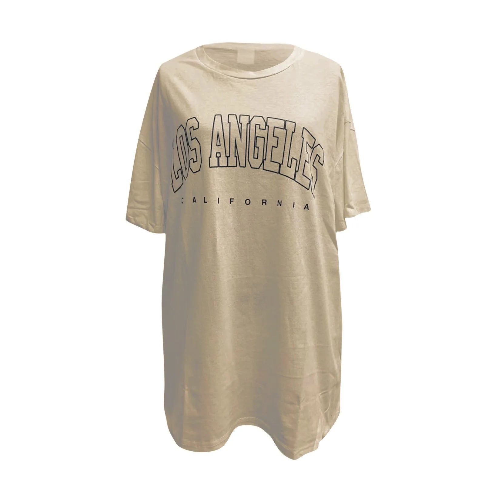 Fashion Women's T-shirts LOS ANGELES Letter Prints T Shirt Women 2021 O-Neck Oversized Loose Short Sleeve Summer Tops Streetwear
