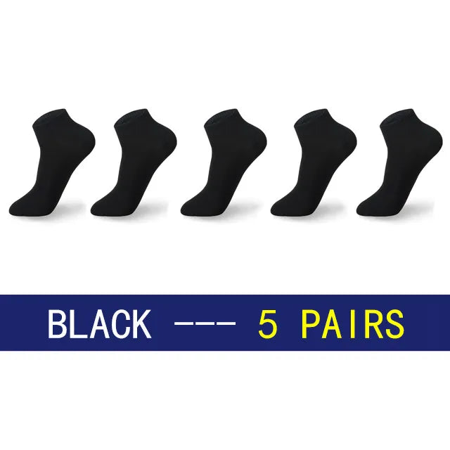 Men’s Large-Size Breathable Ankle Socks (5 Pairs)