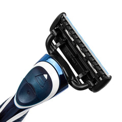 QShave Blue Series 5 Layer USA Blade Manual Razor Mens Shaving Razor with 6 Pieces X5 Blade and each Piece has trimmer Blade