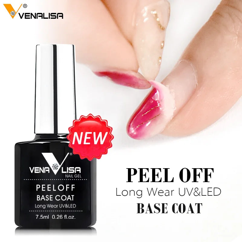 VENALISA New Arrival Long Wear Tempered Nowipe Top Coat Easy Peel Off Water Base Coat Basic Nail Gel Polish Enamel Varnish Gels