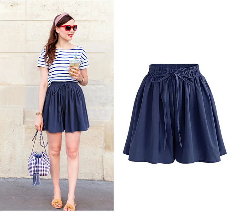 High Waist Loose Chiffon Shorts