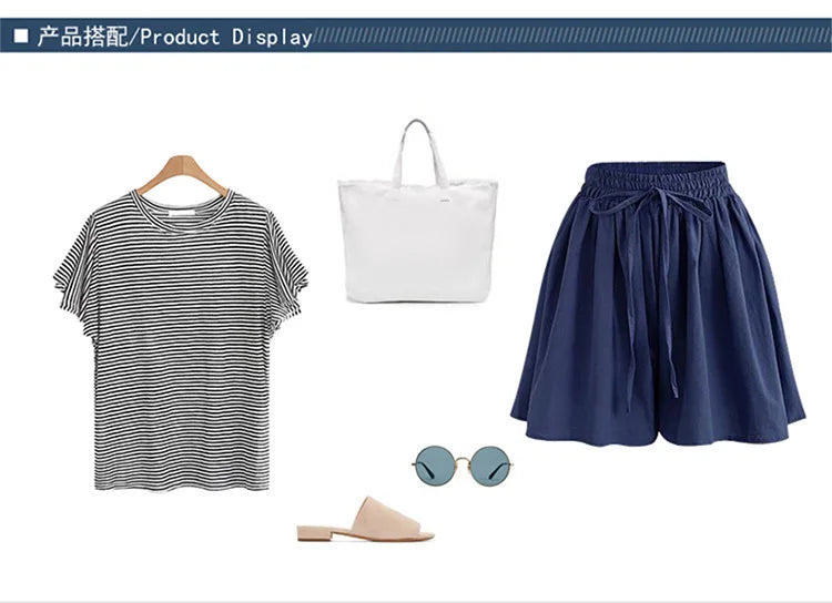 High Waist Loose Chiffon Shorts