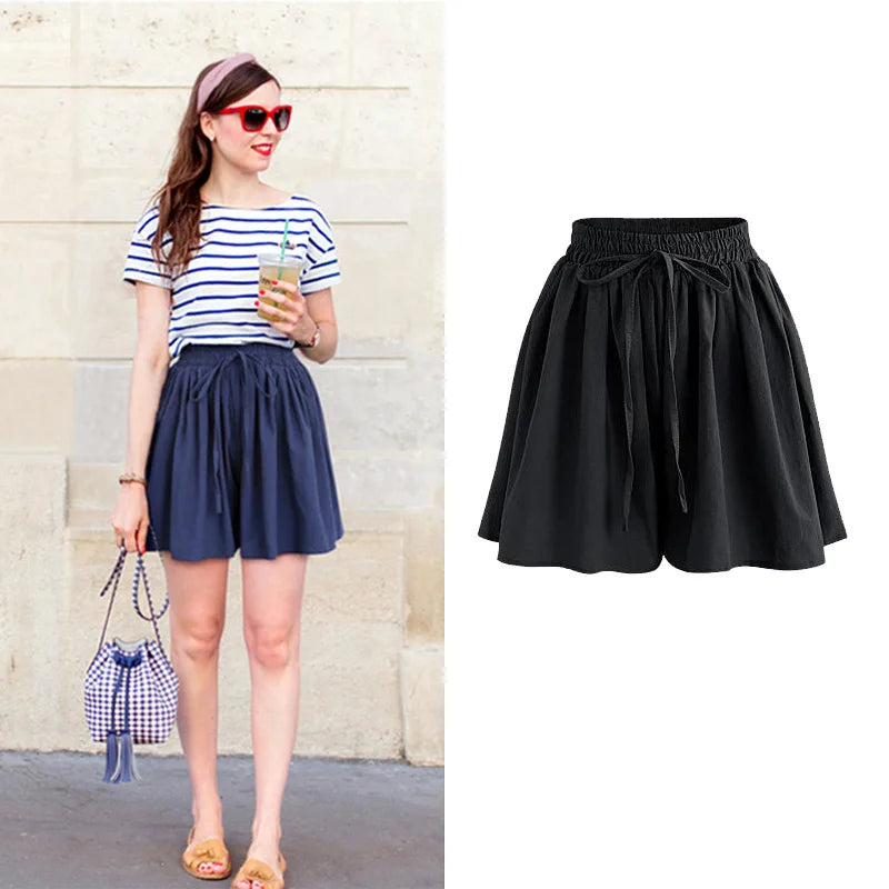 High Waist Loose Chiffon Shorts