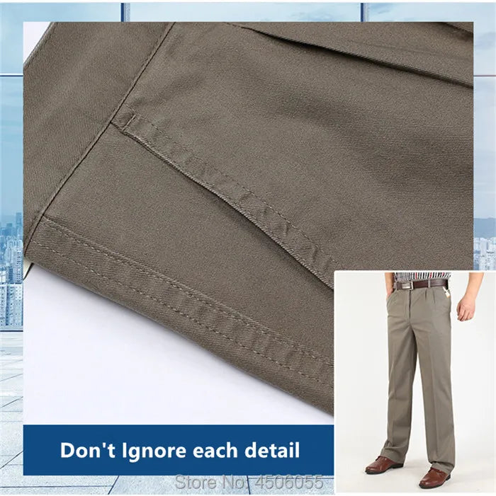 Summer Cotton Straight Office Trousers