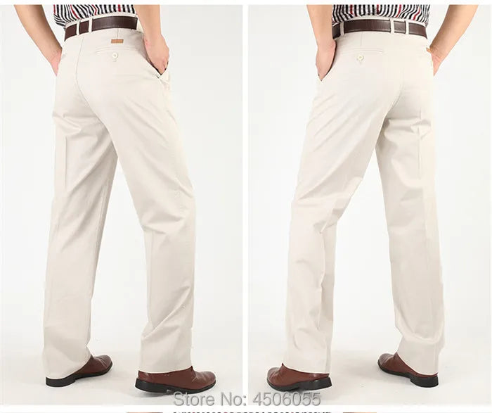 Summer Cotton Straight Office Trousers