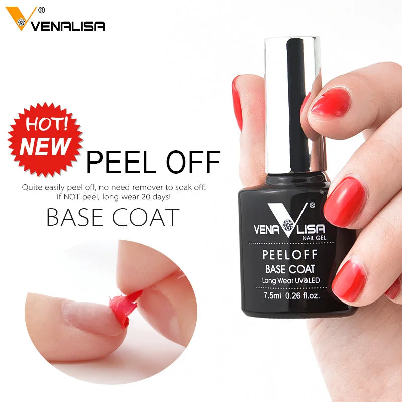 VENALISA New Arrival Long Wear Tempered Nowipe Top Coat Easy Peel Off Water Base Coat Basic Nail Gel Polish Enamel Varnish Gels