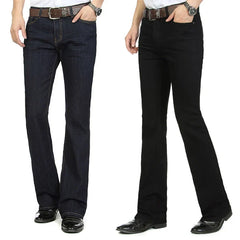 Mens Flared Leg Jeans Trousers