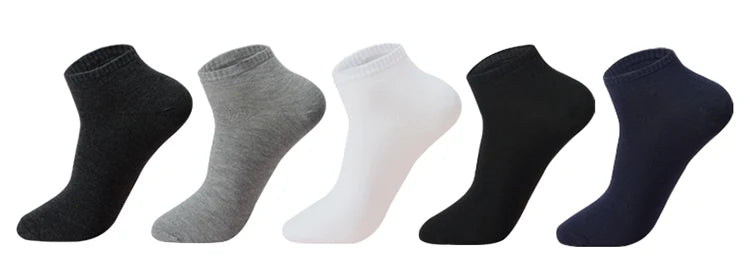 Men’s Large-Size Breathable Ankle Socks (5 Pairs)