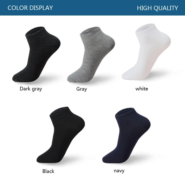 Men’s Large-Size Breathable Ankle Socks (5 Pairs)