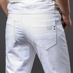 Slim Fit White Stretch Jeans