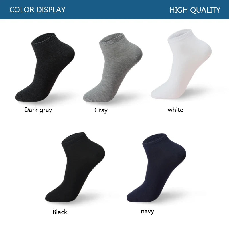 Men’s Large-Size Breathable Ankle Socks (5 Pairs)