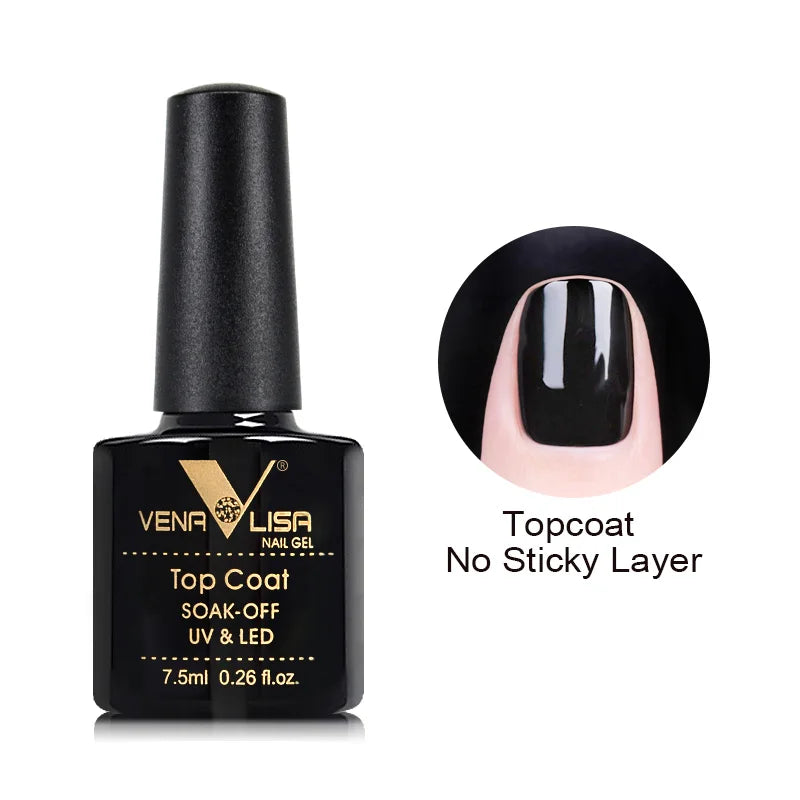 VENALISA New Arrival Long Wear Tempered Nowipe Top Coat Easy Peel Off Water Base Coat Basic Nail Gel Polish Enamel Varnish Gels