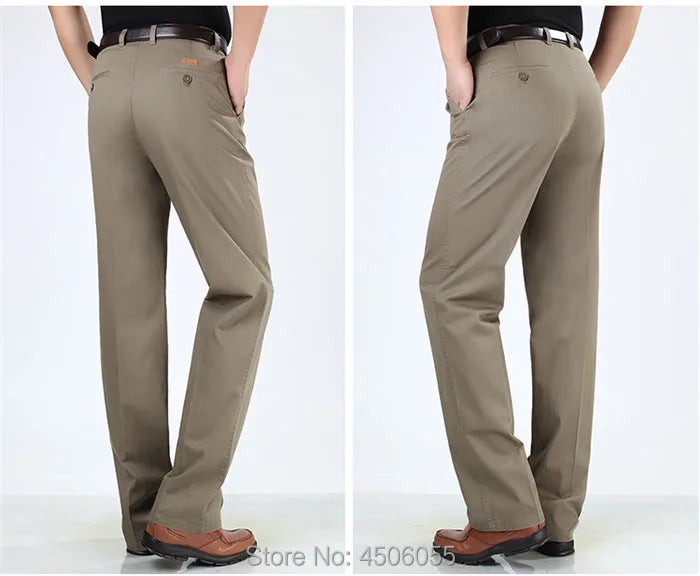 Summer Cotton Straight Office Trousers