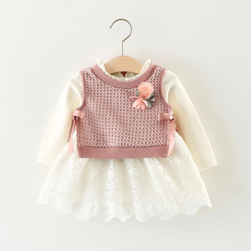 Autumn Knitted Baby Tutu Dress