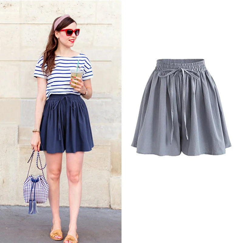 High Waist Loose Chiffon Shorts