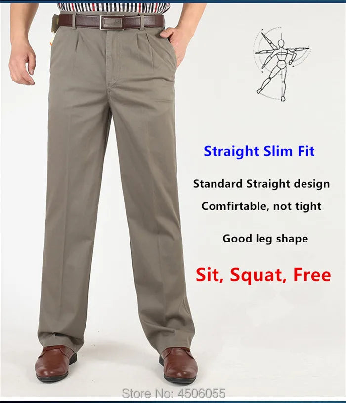 Summer Cotton Straight Office Trousers