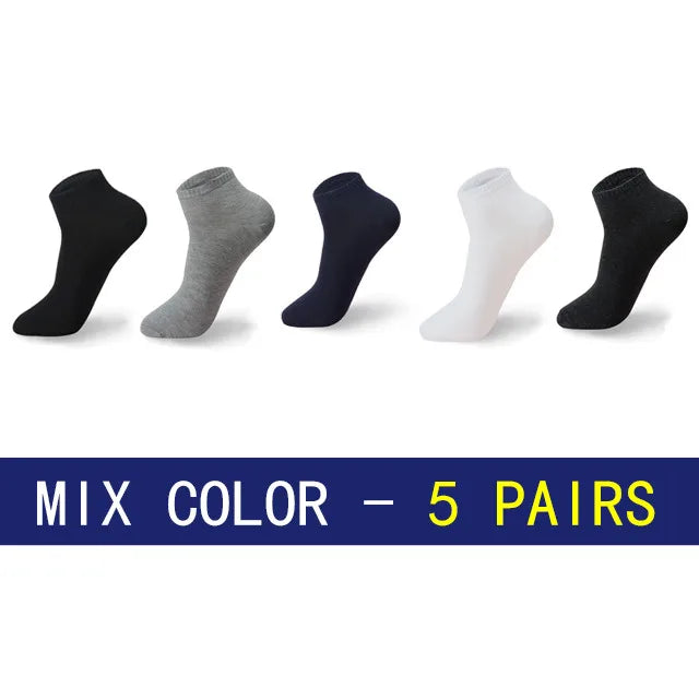 Men’s Large-Size Breathable Ankle Socks (5 Pairs)