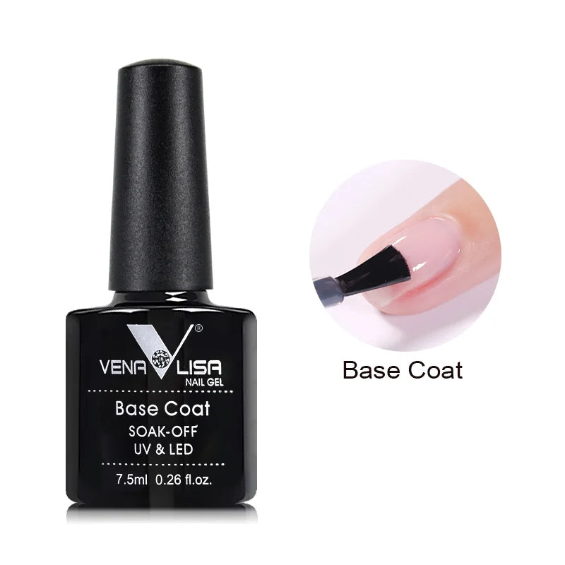 VENALISA New Arrival Long Wear Tempered Nowipe Top Coat Easy Peel Off Water Base Coat Basic Nail Gel Polish Enamel Varnish Gels