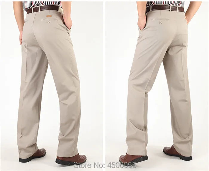 Summer Cotton Straight Office Trousers