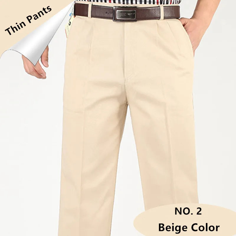 Summer Cotton Straight Office Trousers